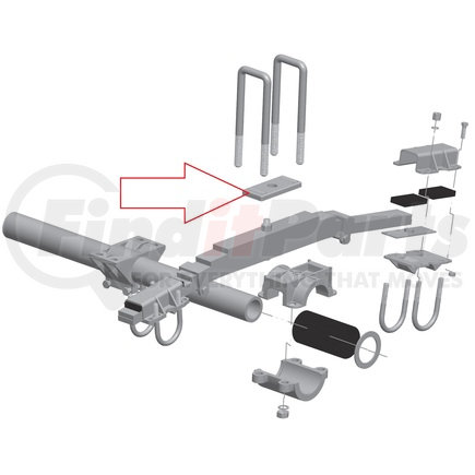 HUTCHENS 964000 TOP PLATE-CAST, SQ U-BOLT, FIN