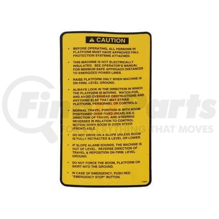 Condor 71614 CONDOR ORIGINAL OEM, DECAL, BOOM UPPER CAUTION