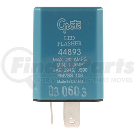 GROTE 44893 - 3 pin flasher - european (iso) pinout | flasher,led,euro(jso)pinout,steady flash | turn signal flasher