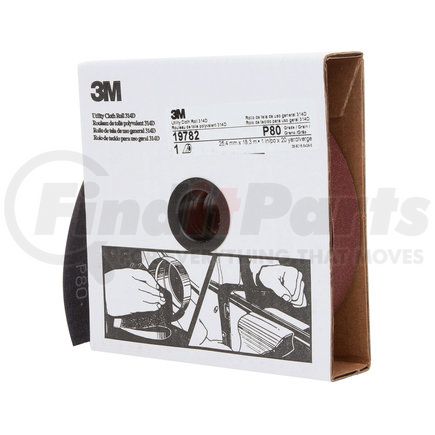 3M 19782 Utility Cloth Roll 314D, 1 in x 20 yd P80 J-weight, 5 per case