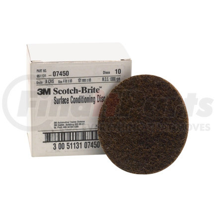 3M 7450 Scotch-Brite™ Surface Conditioning Disc 07450 Brown, 4", Coarse, 10 discs/bx