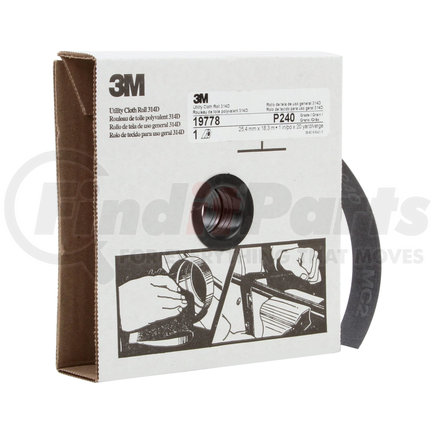 3M 19778 Utility Cloth Roll 314D, 1 in x 20 yd P240 J weight