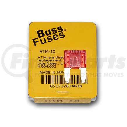 Bussmann Fuses ATM-10 Mini Blade Fuse, Red