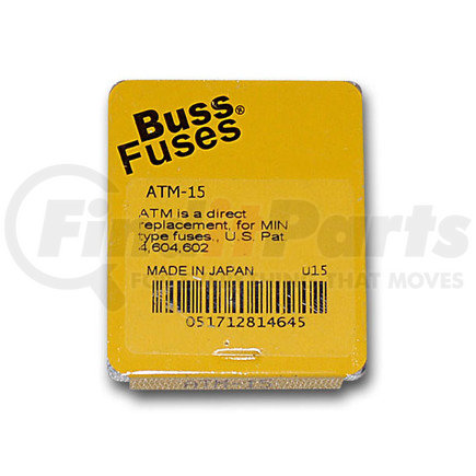 Bussmann Fuses ATM-15 Mini Blade Fuse, Blue