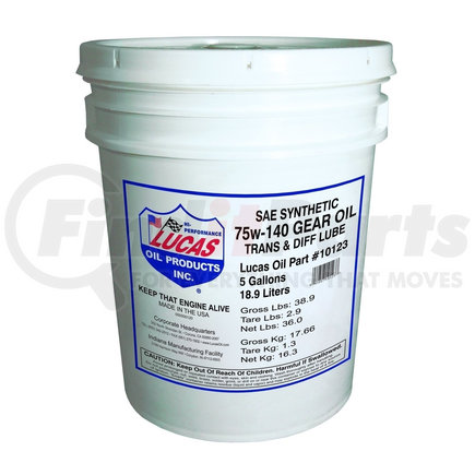 Lucas Oil 10123 Synthetic SAE 75W-140 Trans & Diff Lube