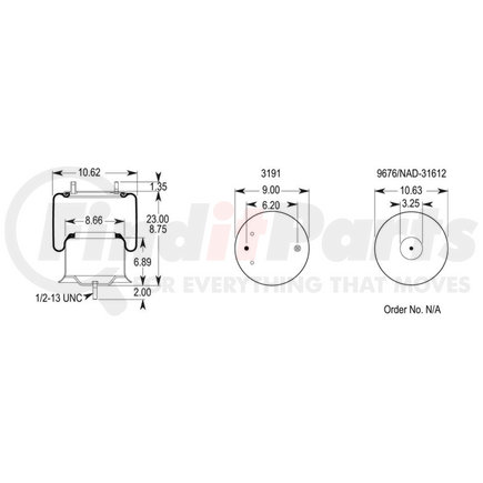 Firestone W013589782 Airide Air Spring Reversible Sleeve 1T15ZR-6