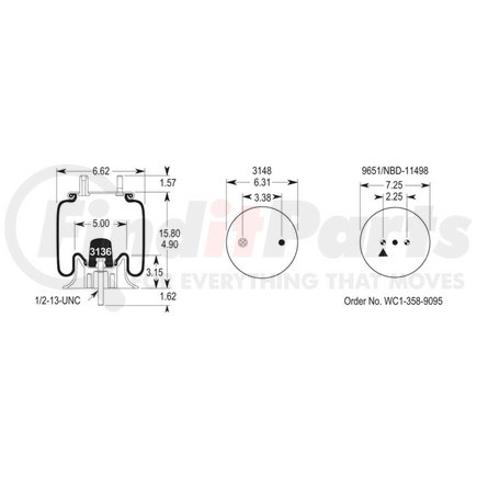 Firestone W013585423 Air Spring - Standard Duty