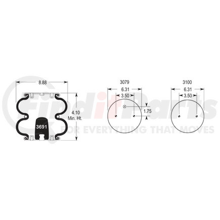 Firestone W013586902 Airide Air Spring Double Convoluted 20