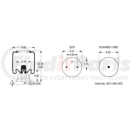 Firestone W013585429 Airide Air Spring Reversible Sleeve 1T14C-8