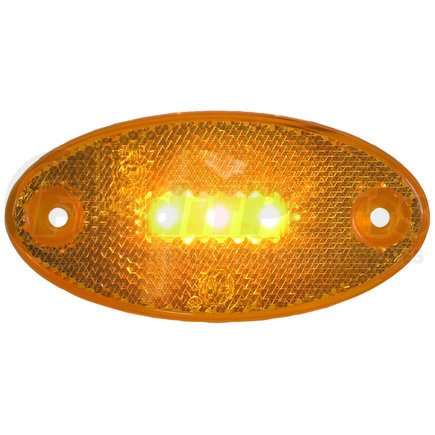 Peterson Lighting 1200A 1200A/C/R Oval Side Marker/Outline Lights with Reflex - Amber, Clearance Light