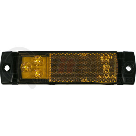 Peterson Lighting 1203A LED Side Marker, Rectangular, ECE, w/ Reflex, 5.11"X1.26", Multi-volt, amber, bulk pack