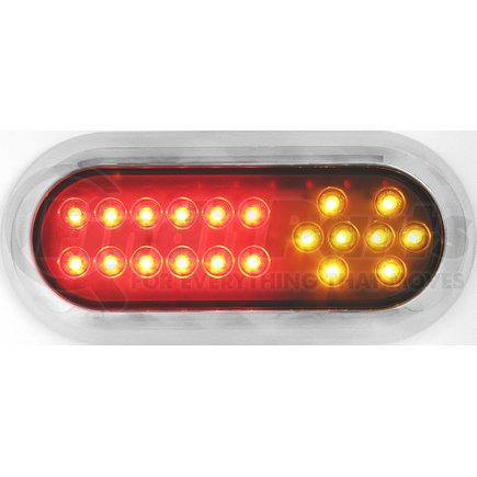 Peterson Lighting 1223A-R-MV 1223A-R LED Combination Stop, Turn and Tail Light - Amber & Red Combo with Clear Lens