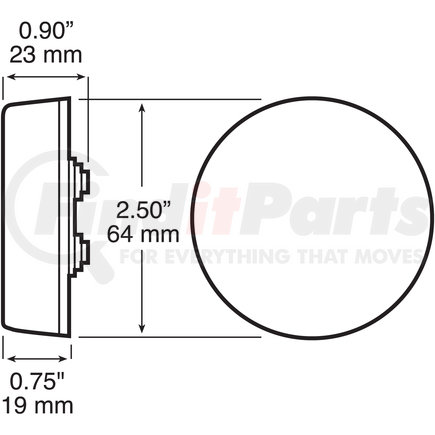 Peterson Lighting 143R 143/143F 2 1/2" Clearance/Side Marker Light with Reflex - Red