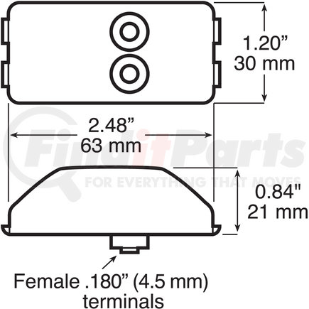 Peterson Lighting 2636R Clearance / Side Marker Light - Incandescent, Red, PC-Rated