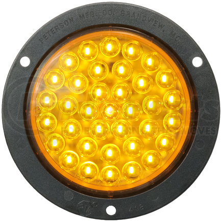 PETERSON LIGHTING 818A-36 - 817a-36/ series piranha® led 4" round led front and rear turn signal, amp - amber flange mount | led turn signal, round, flange 4" 12v