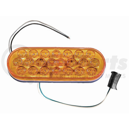 Peterson Lighting 4353A-3X 4353 Series Piranha&reg; LED Multi-Function Dual/Oval Strobe and Rear Turn Signal - Curbside Low with Stripped Wires/Plug