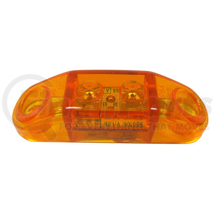Peterson Lighting 4484A-1 LED Clearance/ Side Marker Light Mini, Oblong, w/ Two .180 Bullets, 9.5" Lead Wires, amber, bulk pack