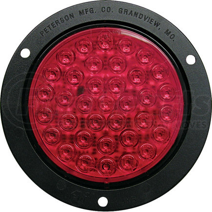 PETERSON LIGHTING M418R-P - 417/418 series piranha® led 4" round stop, turn, and tail light - red with flange & adapter plug | led stop/turn/tail, round, 36 diodes, w/flange & adapter plug, 4"