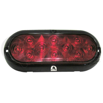 Peterson Lighting M423R-4 423-4 Series Piranha&reg; LED Surface Mount Oval Stop, Turn and Tail Light With Chrome Bezel - Multi-Volt Red