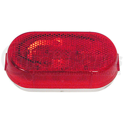 Peterson Lighting V108WR 4.07" x 2.04" Oblong Incandescent Clearance/Marker Light, Red Lens, with Reflex, Viz Pack