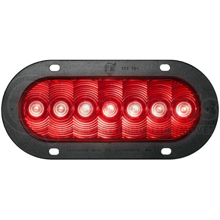Peterson Lighting V822KR-7 821R-7/822R-7 LumenX® Oval LED Stop, Turn and Tail Light, PL3 - Red Flange Mount Kit