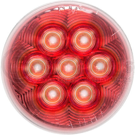 Peterson Lighting M817CR-3 817CR-3 4" Round LED Stop, Turn and Tail Lights - Clear Round with Red Diodes, Grommet Mnt.