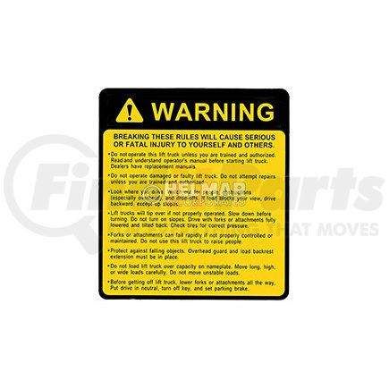 The Universal Group DECAL-81 DECAL (OPERATOR WARNING)