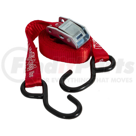 Buyers Products 5483305 Cambuckle Tie Down Strap - 1 in. x 10 ft., Red, with Vinyl Coated Hooks