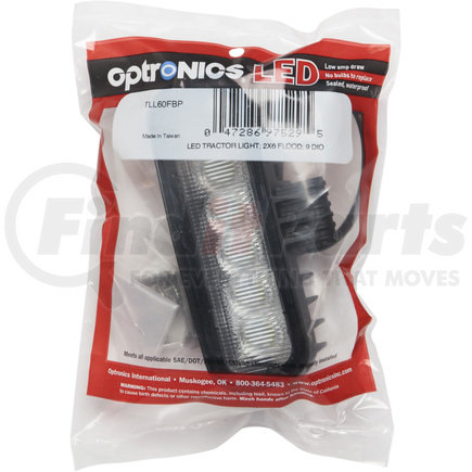 Optronics TLL60FBP Thinline LED work light, flood beam, 12-24V (Representative Image)