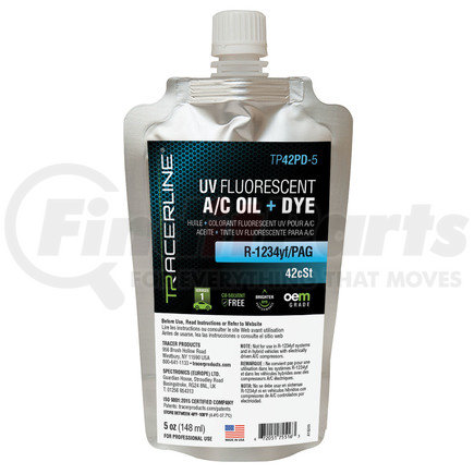 TRACERLINE TP42PD-5 R-1234yf/PAG Oil + UV Dye, 5oz Foil Pouch