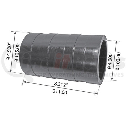 World American WA04-3000 Trunnion Bushing - Rubber, 8.312" Length, 4.000" ID, 4.920" OD, for Fruehauf