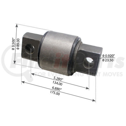 World American WA04-3192 Suspension Thrust Arm Bushing - Type 1, 5.276" C to C Length, 3.504" Body Diameter