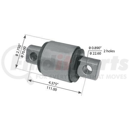 World American WA04-3199 Suspension Thrust Arm Bushing - Type 1, 4.375" C to C Length, 2.750" Body Diameter