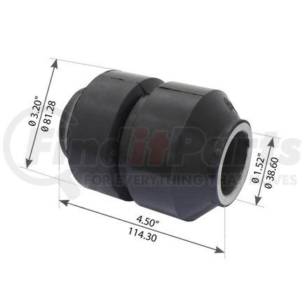 World American WA04-3395 Suspension Equalizer Beam End Bushing - 4.500" Length, 3.200" OD, 1.520" ID, Rubber