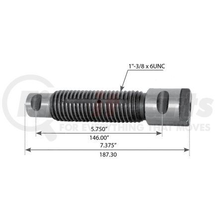 World American WA04-6905 Leaf Spring Shackle Bolt - 7.375" Length, 5.748" Groove to Groove, Threaded