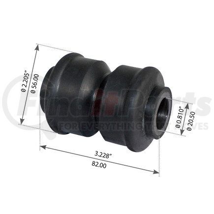 World American WA04-6913 Suspension Equalizer Beam Center Bushing - 3.250" Length, 2.187" Body Diameter