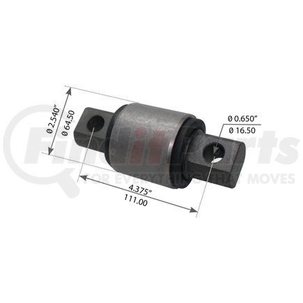 World American WA04-3241 Suspension Thrust Arm Bushing - Type 1, 4.375" C to C Length, 2.540" Body Diameter