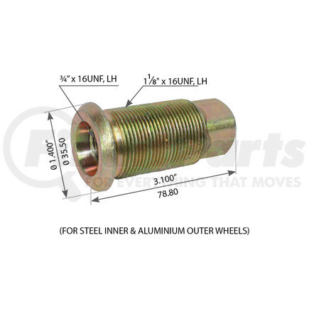 World American WA07-5029 Wheel Nut - Inner, Left Hand Thread