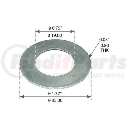 World American WA07-2158 Washer - 0.750 in. ID, 1.370 in. OD, 0.0312 in. Thick