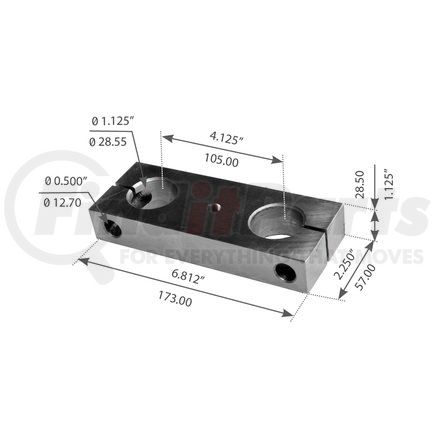 World American WA07-2266 Leaf Spring Shackle Side Bar - 6.812" Length, 2.250" Width, 1.125" Spring Pin Hole