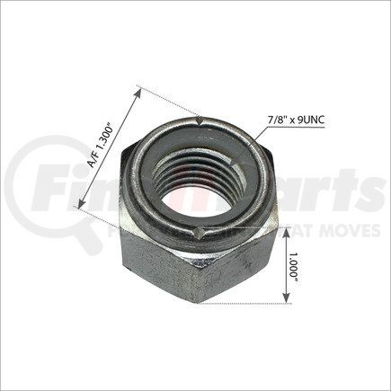 World American WA07-2364 Nut - 0.875 in.-9 Thread, 1.000 in. Height, 1.300 in. Hex