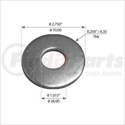 World American WA07-2373 Washer - 1.015 in. ID, 2.750 in. OD, 1.015 in. Thick