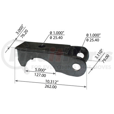 World American WA12-2020 Beam Axle Seat - 5" Round, 10.31" Length, 5.00" Cut-out Length, for Hutchens