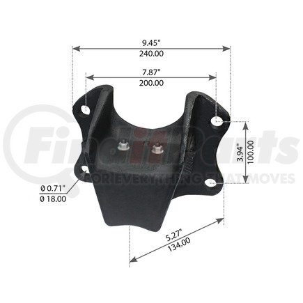 World American WA12-2350 Leaf Spring Hanger - 9.45" OAL, 0.71" Hole Diameter, for Freightliner