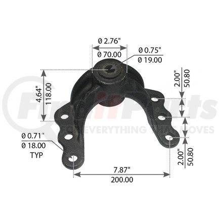 World American WA12-2375 Leaf Spring Shackle - Rear, 7.87" Length, 0.71" Hole Dia, Eye/Eye, for Freightliner