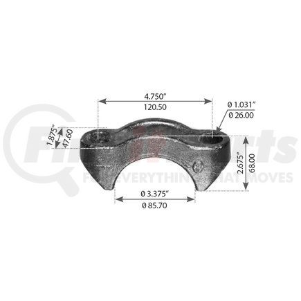 World American WA12-2396 Suspension Saddle Cap - 4.750" Length Hole C to C, 1.875" Width, 1.031" Hole Dia.