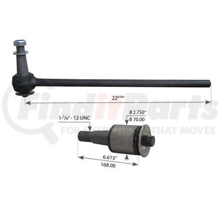 World American WA12-2428 Axle Torque Rod - 22.313" Length, 6.615" Height, 01.125" X 12 UNC Thread