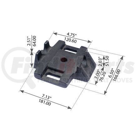 World American WA12-2307 Beam Axle Seat - 4.5 Degree, 7.13" Legnht, 6.50" Width, for Freightliner