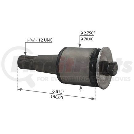 World American WA12-5094 Suspension Thrust Arm Bushing - Type 4, 6.615" Length, 2.750" Diameter, 1.125"-12 Thread