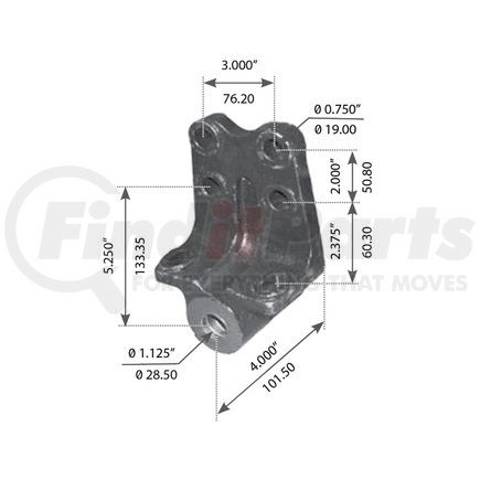 World American WA12-2503 Leaf Spring Hanger - 5.25" Bolt Hole Center, 1.125" Bolt Hole Diameter